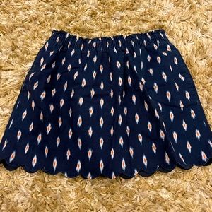 J.crew factory navy ikat print paper bag skirt 14
